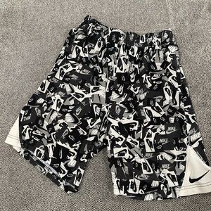 Nike Kids Black and White Patterned Shorts
